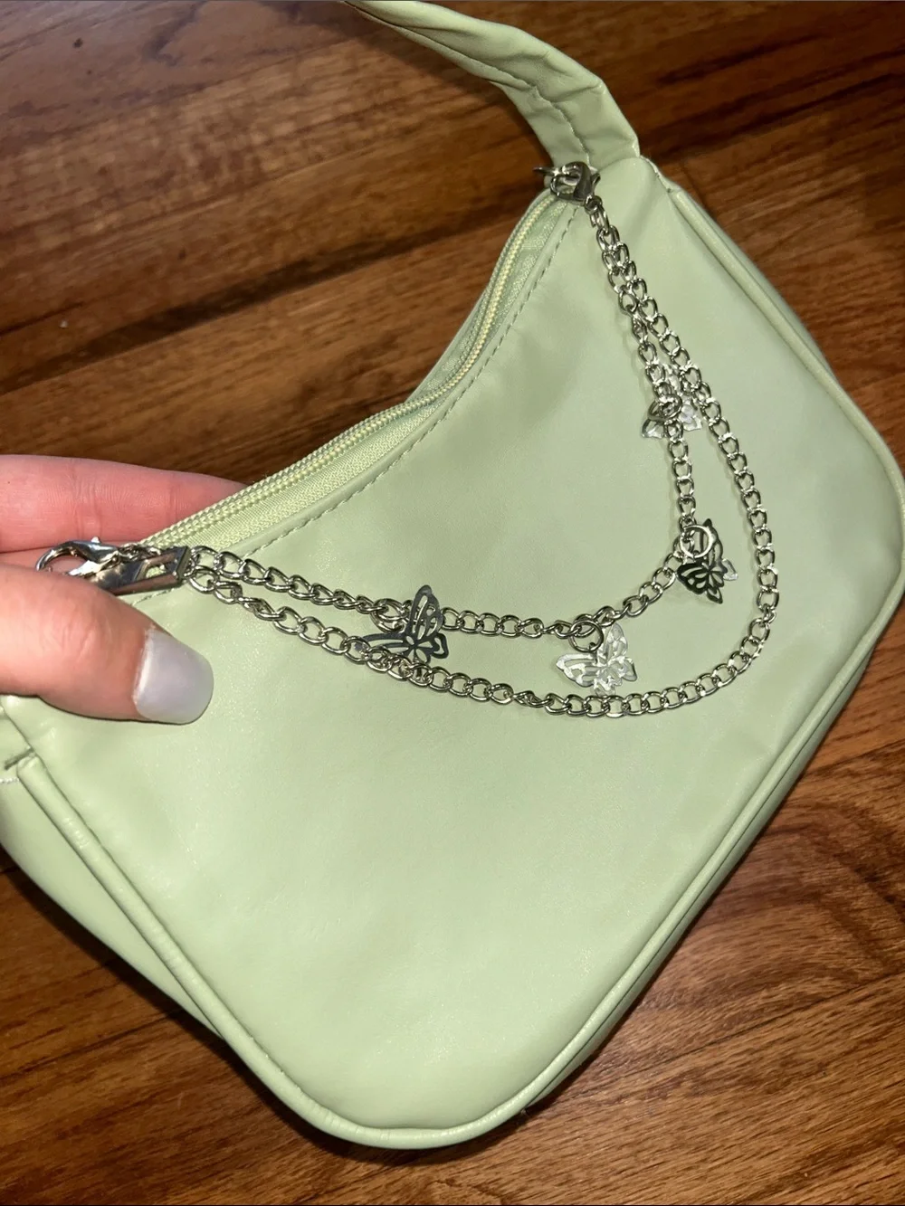 Bag For Love- Light Green Butterfly Chain Shoulder Bag